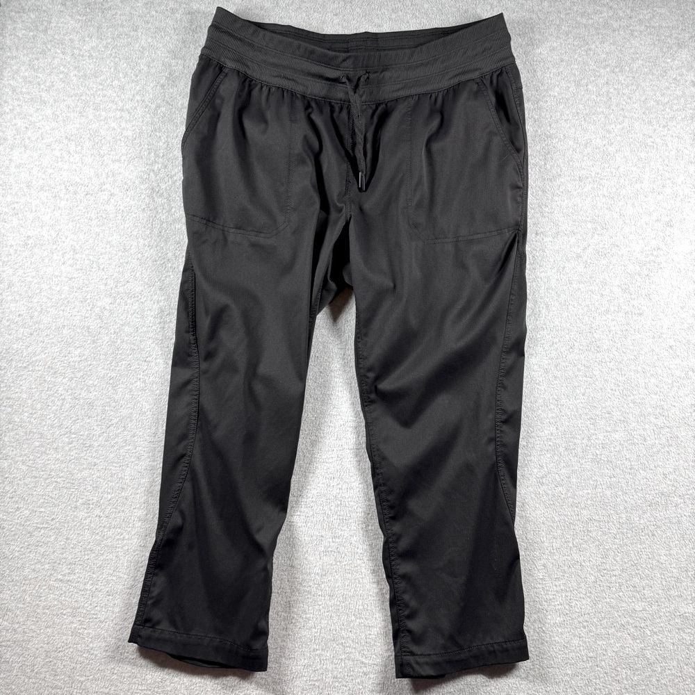 NORTHFACE-Black High Waist Nylon Blend Active Workout Hiking Pants-Size Large